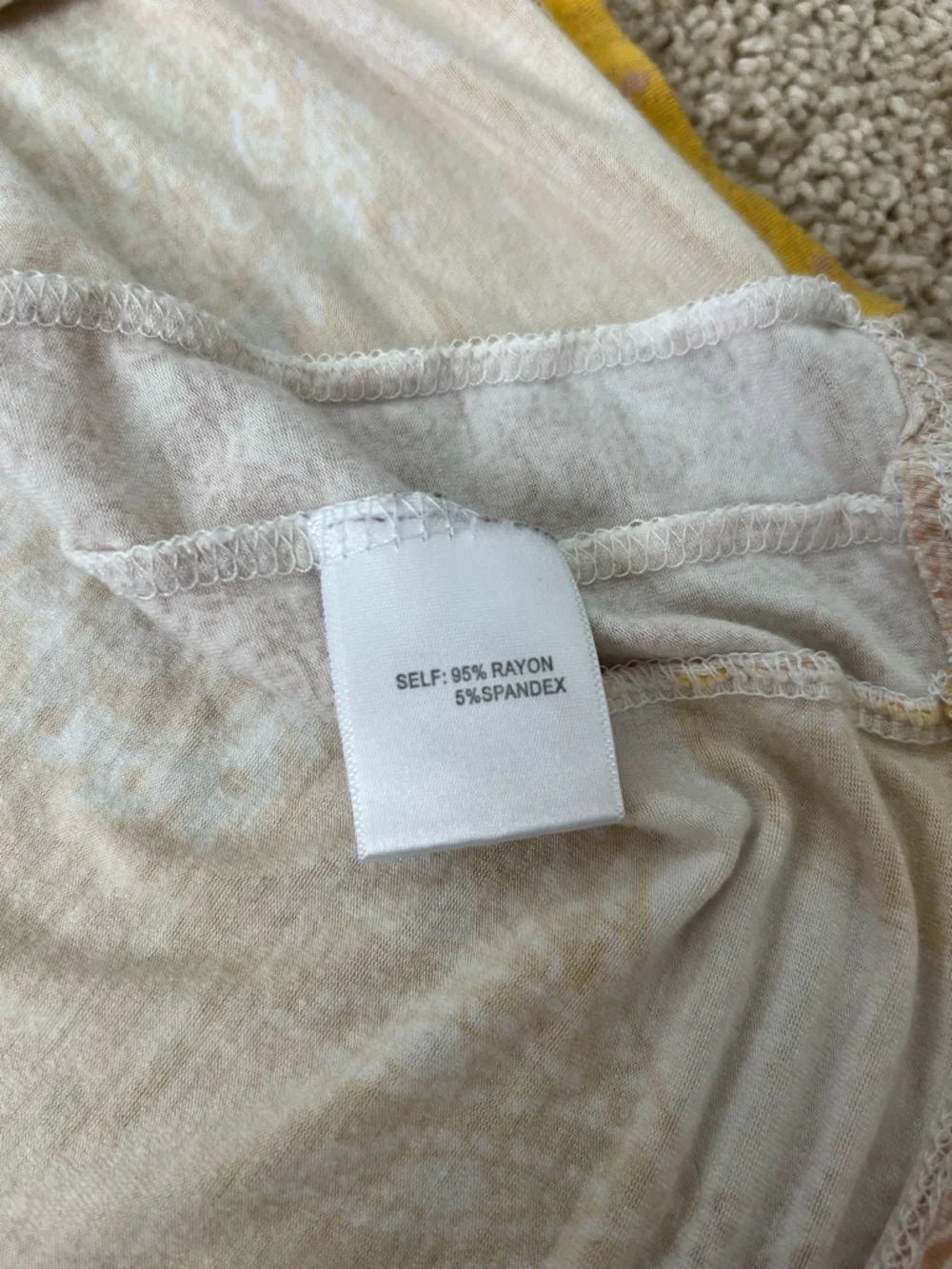 Rose & Olive Boho Paisley Tank Top Mustard Yellow Size L - Picture 6 of 6
